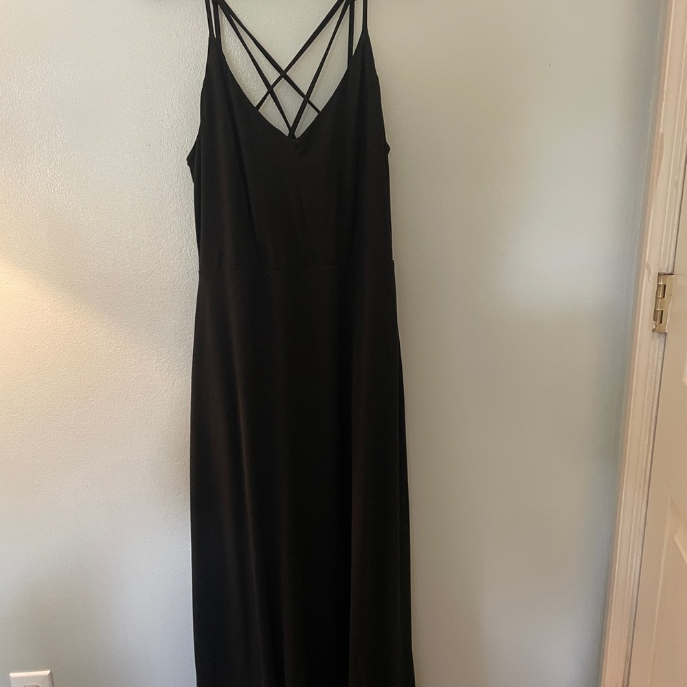 Market & Spruce Elegant Black Strappy Backless Dress